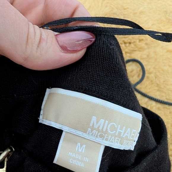 Michael Kors Black Knit Sheath Dress with 3/4 Sleeves Medium - Picture 8 of 10